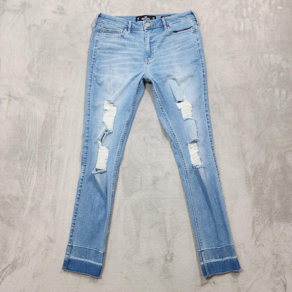 Hollister Jeans Womens 11R Juniors High Rise Super Skinny Distressed Stretch
